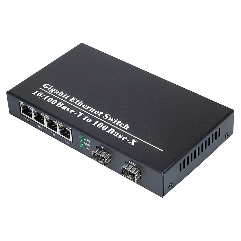 4x10/100Base-TX to 2x100Base-FX SFP Slot Fiber Optic Switch